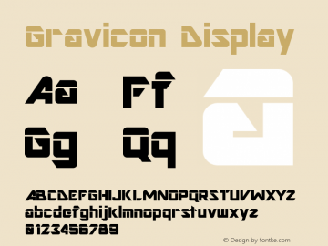 Gravicon Display Version 001.000 Font Sample