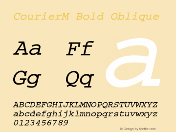 CourierM Bold Oblique Version 001.005图片样张