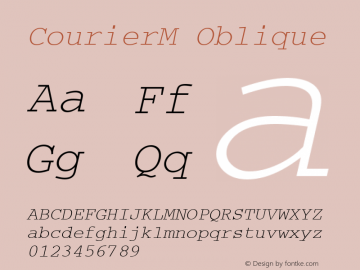 CourierM Oblique Version 001.005图片样张