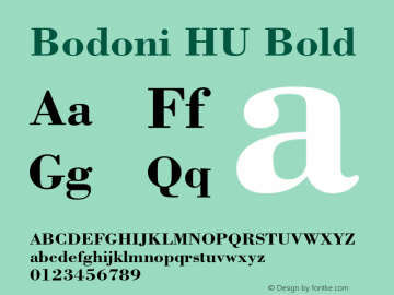 Bodoni HU Bold 1.000 Font Sample