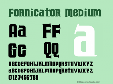 Fornicator Medium Version 001.000 Font Sample