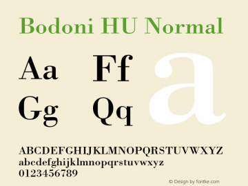 Bodoni HU Normal 1.000 Font Sample