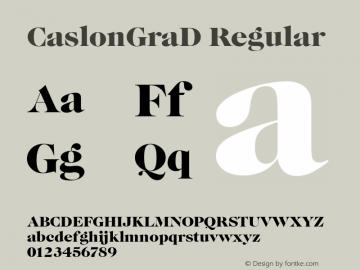 CaslonGraD Regular Version 001.005 Font Sample