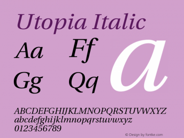 Utopia Italic Version 001.001图片样张