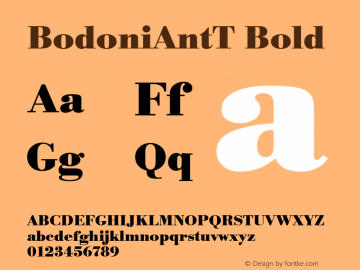 BodoniAntT Bold Version 001.005图片样张