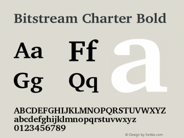Bitstream Charter Bold Version 003.001 Font Sample