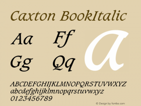 Caxton BookItalic Version 003.001图片样张