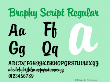 Brophy Script Regular Version 1.0图片样张