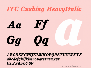 ITC Cushing HeavyItalic Version 003.001图片样张