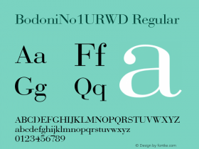 BodoniNo1URWD Regular Version 1.05 Font Sample