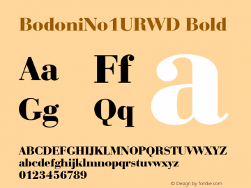 BodoniNo1URWD Bold Version 1.05 Font Sample