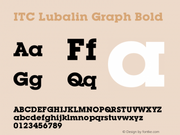 ITC Lubalin Graph Bold Version 003.001 Font Sample