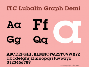 ITC Lubalin Graph Demi Version 003.001 Font Sample