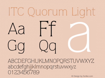 ITC Quorum Light Version 003.001 Font Sample