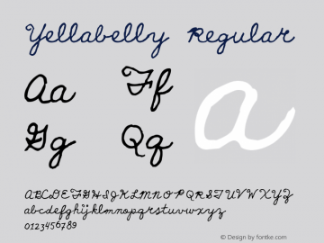 Yellabelly Regular Altsys Fontographer 4.0.2 1/23/99图片样张
