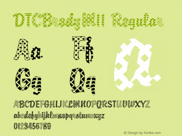 DTCBrodyM11 Regular Version 001.005 Font Sample