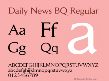 Daily News BQ Regular Version 001.000 Font Sample