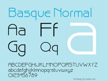 Basque Normal Altsys Fontographer 4.1 12/20/94 Font Sample