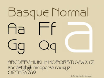 Basque Normal Altsys Fontographer 4.1 10/31/95 Font Sample