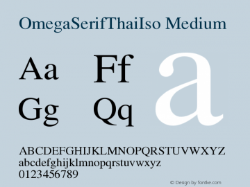 OmegaSerifThaiIso Medium Version 001.000 Font Sample