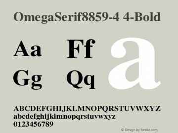 OmegaSerif8859-4 4-Bold Version 001.000 Font Sample