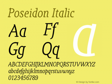 Poseidon Italic Version 001.000图片样张