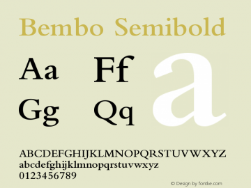 Bembo Semibold Version 001.000 图片样张