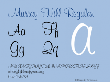 Murray Hill Regular Version 003.001 Font Sample