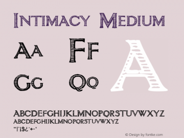 Intimacy Medium Version 001.000 Font Sample