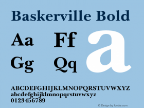 Baskerville Bold Version 003.001图片样张