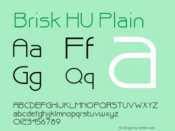 Brisk HU Plain 1.000 Font Sample