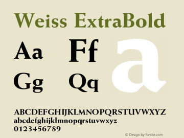 Weiss ExtraBold Version 003.001 Font Sample