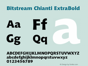 Bitstream Chianti ExtraBold Version 003.001图片样张