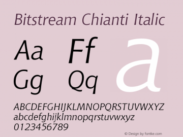 Bitstream Chianti Italic Version 003.001图片样张