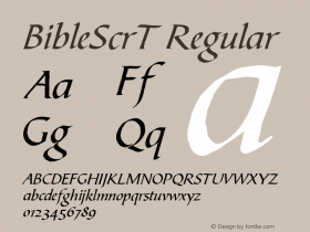 BibleScrT Regular Version 001.005 Font Sample