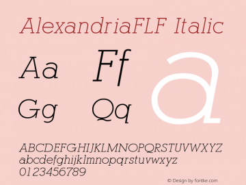AlexandriaFLF Italic Version 001.000图片样张