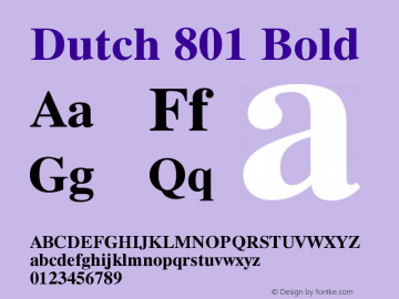 Dutch 801 Bold Version 003.001图片样张