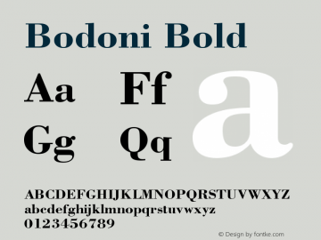 Bodoni Bold Version 003.001图片样张