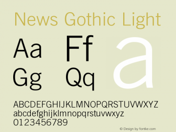 News Gothic Light Version 003.001图片样张