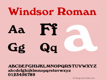 Windsor Roman Version 003.001 Font Sample