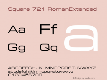 Square 721 RomanExtended Version 003.001 Font Sample