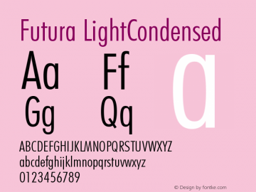 Futura LightCondensed Version 003.001图片样张