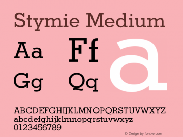 Stymie Medium Version 003.001 Font Sample