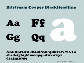 Bitstream Cooper BlackHeadline Version 003.001图片样张