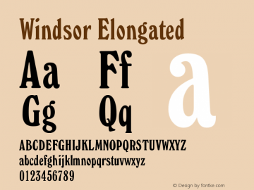 Windsor Elongated Version 003.001 Font Sample