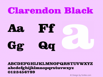 Clarendon Black Version 003.001 Font Sample