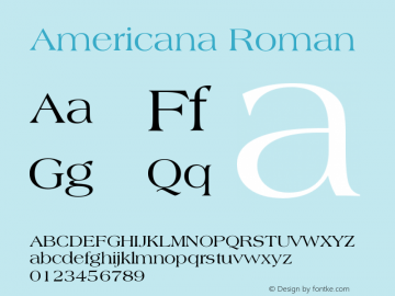 Americana Roman Version 003.001 Font Sample