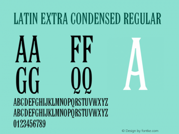 Latin Extra Condensed Regular Version 003.001图片样张