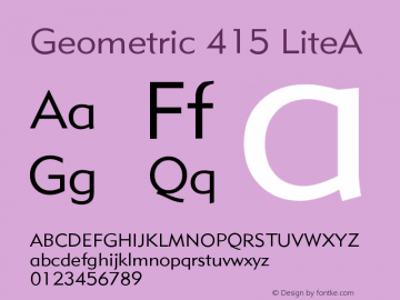 Geometric 415 LiteA Version 003.001 Font Sample