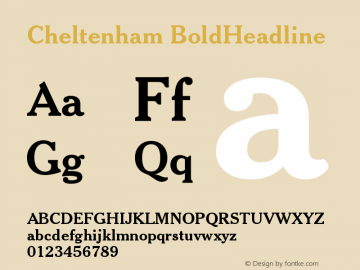 Cheltenham BoldHeadline Version 003.001 Font Sample